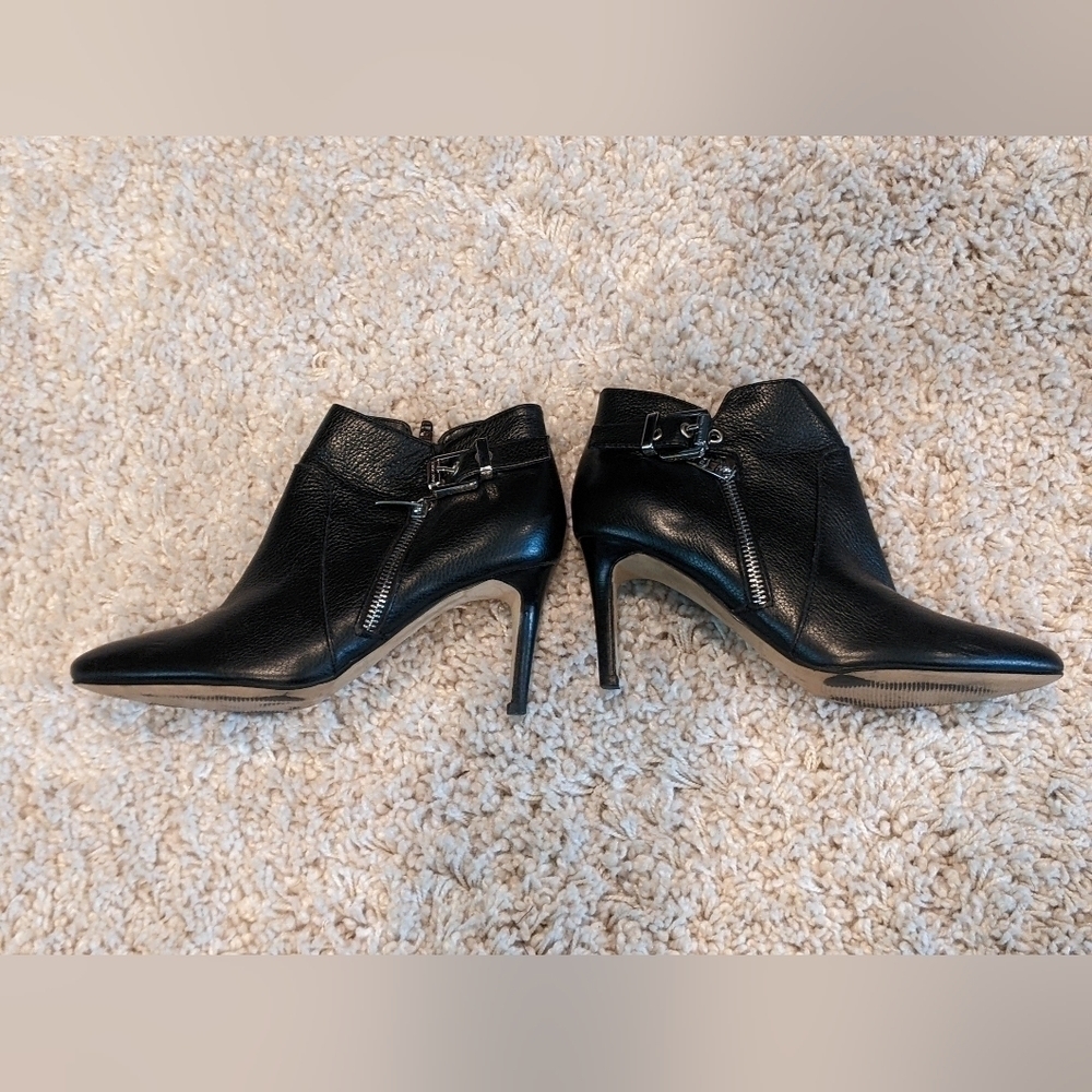 MARC Fisher Black Leather High Heel Booties Size 6.5
